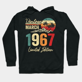 vintage march 1967 birthday retro Hoodie